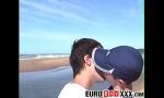 Bokep HD Hardcore young Euro Santiago Masur fucks on the be hot