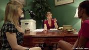 Nonton Film Bokep Blonde attorney Mona Wales makes ebony lesbian Lotus Lain rimming her brunette girlfriend Dolly Leigh then canes their butts in office online