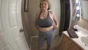 Bokep Fit granny stripping out of sports bra and yoga pants