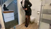 Bokep Mobile sexy secretary in high heels and stockings stuffing her panties in her wet pussy after office work mp4