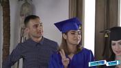 Download Video Bokep Graduating babes Remi Jones and Hazel Heart srips off and start making out until they got caught