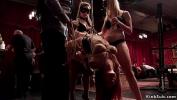 Download Bokep Big tits blonde Milf senior slave Cherie Deville showing to gagged and tied brunette Mystica Jade how to suck and fuck big cock in bdsm orgy party