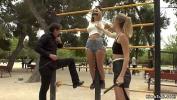 Bokep Mobile Mona Wales and Steve Holmes dominating and disgracing two hot slave babes Juliette March and Valeria Blue in public park gym then in bar fucking them mp4